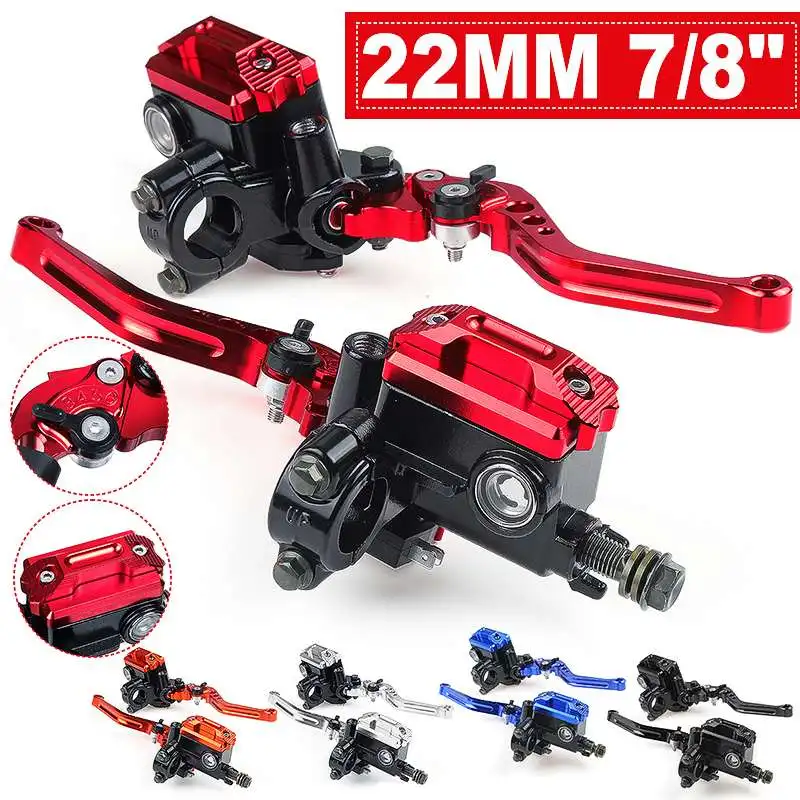 7/8'' 22mm Motorcycle Handlebar Lever Master Cylinder Hydraulic Brake Pump Clutch Reservoir For Dirt Pit Bike Scooter ATV
7/8'' 22mm Motorcycle Handlebar Lever Master Cylinder Hydraulic Brake Pump Clutch Reservoir For Dirt Pit Bike Scooter ATV