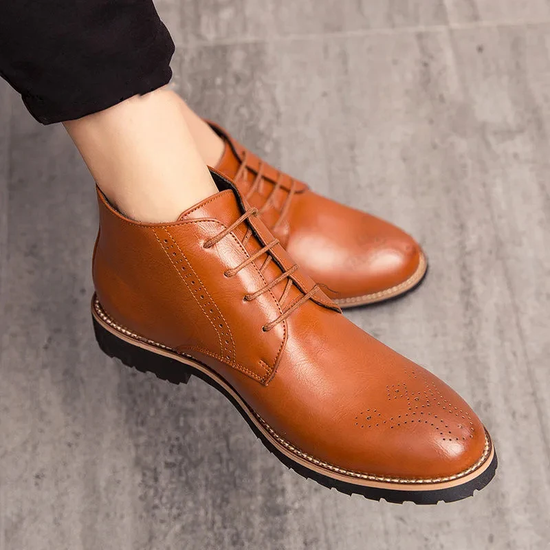 Men's High Top Leather Shoes New Youth Fashion Leisure And Versatile Comfortable Inner Raised Pointed Men's Leather Shoes
Men's High Top Leather Shoes New Youth Fashion Leisure And Versatile Comfortable Inner Raised Pointed Men's Leather Shoes