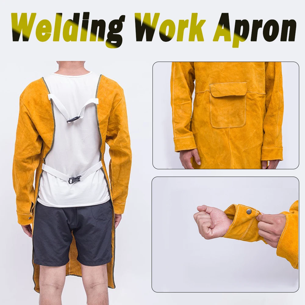 Low Collar Welding Work Apron Electric Welding Cowhide Leather Work Shop Apron Heat Resistant
Low Collar Welding Work Apron Electric Welding Cowhide Leather Work Shop Apron Heat Resistant