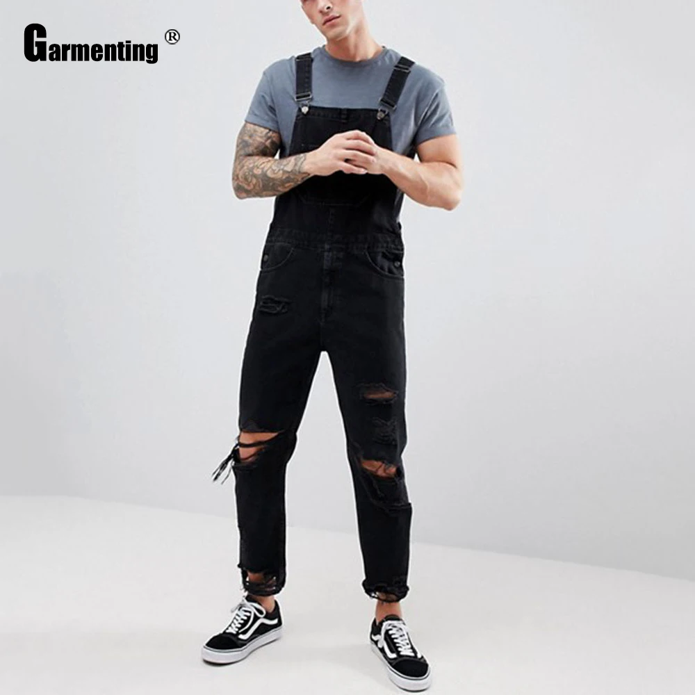 

Plus Size 3xl Men Jeans Sexy Demin Jumpsuit Mens Casual Rompers New Trend 2021 Hole Ripped Strappy Playsuit Men Skinny Overalls