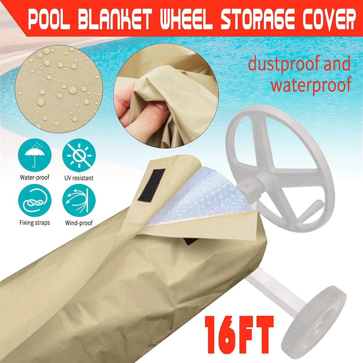 4.9m Swimming Pool Cover Outdoor Dustproof Waterproof UV Protective Pool Solar Roller Reel Cover Solar Blanket Swimming Tool
4.9m Swimming Pool Cover Outdoor Dustproof Waterproof UV Protective Pool Solar Roller Reel Cover Solar Blanket Swimming Tool