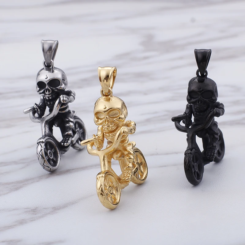 Fongten Gothic Skeleton Biker Pendant Necklace Motorcycle Special Pendants Stainless Steel Men Necklaces Jewelry
Fongten Gothic Skeleton Biker Pendant Necklace Motorcycle Special Pendants Stainless Steel Men Necklaces Jewelry