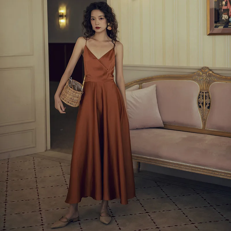 AL 2021 Summer French Style Restore Ancient Ways Sling With Cross Back With Soft Satin Bohemian Holiday Wind Long Dress Woman
AL 2021 Summer French Style Restore Ancient Ways Sling With Cross Back With Soft Satin Bohemian Holiday Wind Long Dress Woman