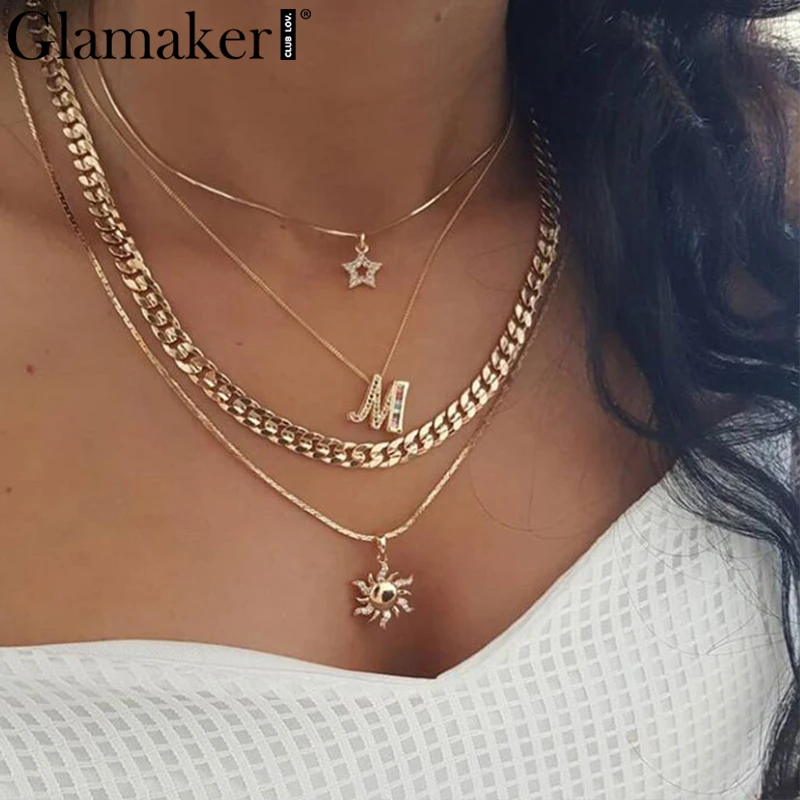Glamaker Gold vintage charming party accessories Women sexy trendy fine jewelry Female fashion club chain necklace | Украшения и