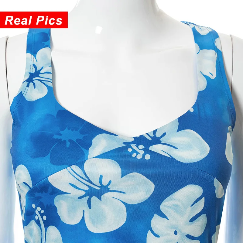 Blue Flower Print Mini Dress Female Vestidos Sleeveless V-neck Slim Straight Dresses Women Clothing Summer Dress Streetwear
Blue Flower Print Mini Dress Female Vestidos Sleeveless V-neck Slim Straight Dresses Women Clothing Summer Dress Streetwear