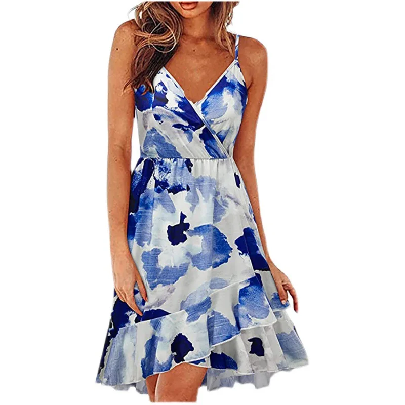 2021 Summer New Women's Dress Irregular Wrinkles V-neck Sexy Printing Straps Dress Off Shoulder Ruffle Dress Beach Dress
2021 Summer New Women's Dress Irregular Wrinkles V-neck Sexy Printing Straps Dress Off Shoulder Ruffle Dress Beach Dress