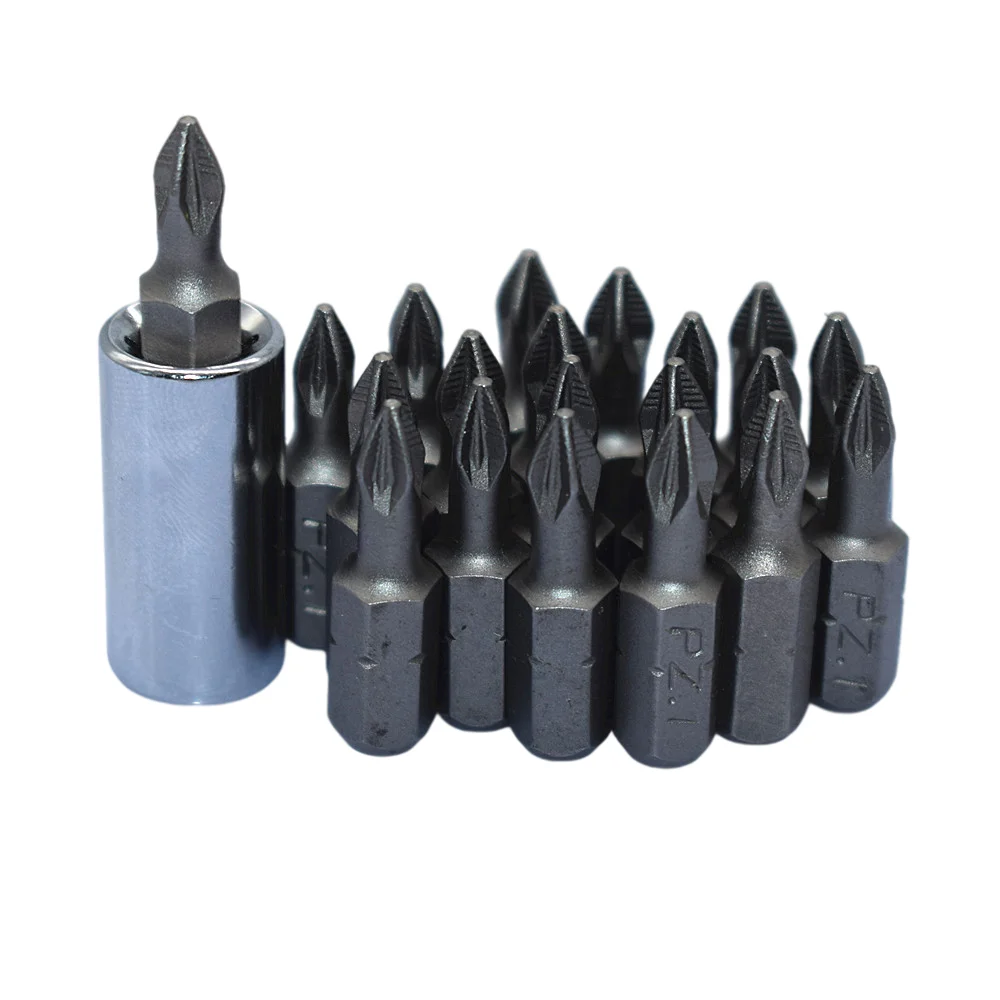 PZ1 Impact Screwdriver Bit 25mm 1/4" Hex Shank Pozidriv Insert Bit 20pcs Set with 1/4" Drive to 1/4" Hex Shank Adapter Converter
PZ1 Impact Screwdriver Bit 25mm 1/4" Hex Shank Pozidriv Insert Bit 20pcs Set with 1/4" Drive to 1/4" Hex Shank Adapter Converter