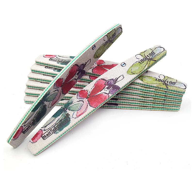50pcs180/180 Grit Sunshine пилки для ногтей моющаяся Шлифовальная Пилка Для буферный блок