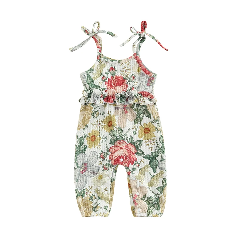 Baby Girls Casual Jumpsuit, Multi-color Floral Printed Pattern Sleeveless Off-the-shoulder piece, 3-24 Months
Baby Girls Casual Jumpsuit, Multi-color Floral Printed Pattern Sleeveless Off-the-shoulder piece, 3-24 Months