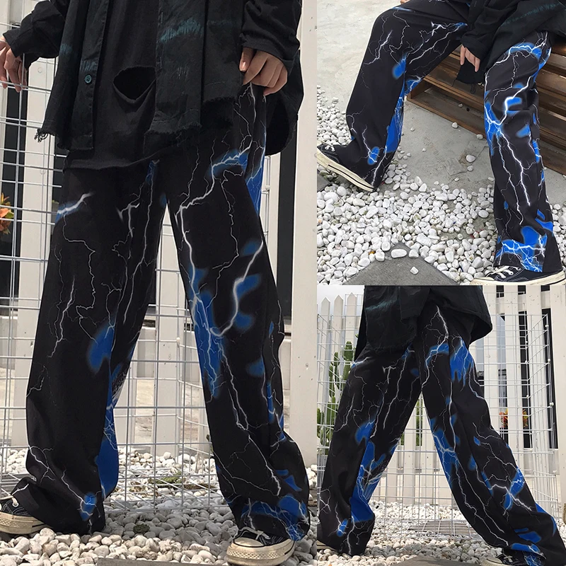 Y2k Women Pants Dark Casual Loose Wide-leg Pants 2021 Harajuku Fashion Women High Waist Pants Street Retro Lightning Print Pants
Y2k Women Pants Dark Casual Loose Wide-leg Pants 2021 Harajuku Fashion Women High Waist Pants Street Retro Lightning Print Pants