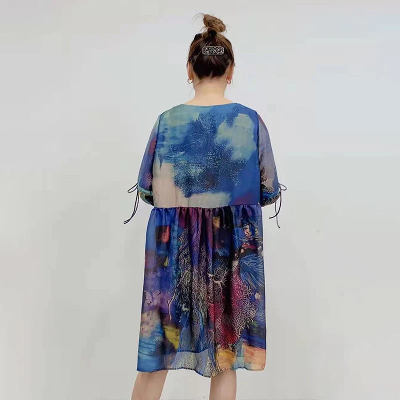 CHICEVER Bohemian Style Dress For Women O Neck Three Quarter Sleeve Print Hit Color Loose Dresses Female 2021 Autumn Clothes New
CHICEVER Bohemian Style Dress For Women O Neck Three Quarter Sleeve Print Hit Color Loose Dresses Female 2021 Autumn Clothes New