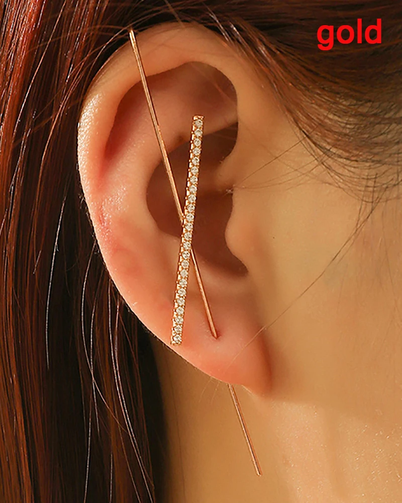 New Ear Needle Wrap Crawler Hook Earrings for Women Surround Auricle Diagonal Stud Copper Inlaid Zircon Piercing Earrings /1 Pc
New Ear Needle Wrap Crawler Hook Earrings for Women Surround Auricle Diagonal Stud Copper Inlaid Zircon Piercing Earrings /1 Pc