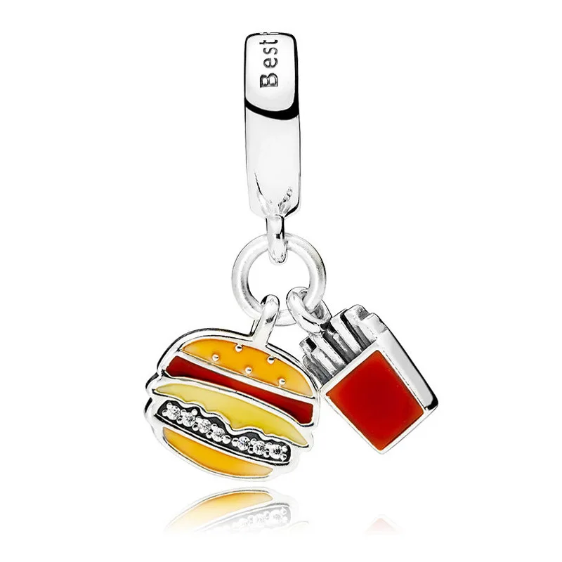 Valentine's Day S925 Sterling Silver New French Fries Hamburger String Decoration Diy Bracelet Charm
Valentine's Day S925 Sterling Silver New French Fries Hamburger String Decoration Diy Bracelet Charm