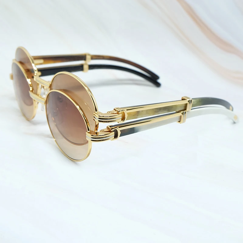 

2022 Oval Sunglasses Men Women Designer Carter Sun Glasses Wood Buffs Sunglass Buffalo Horn Shades Eyewear Gafas De Sol Hombre