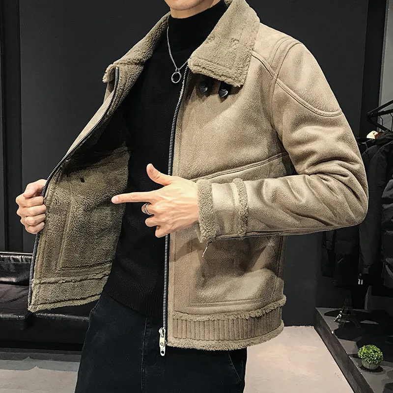 2021 Autumn Winter New Fashion Men's Thick Jackets Imitation Leather Fleece Fur Jacket Male Lapel Solid Color Casual Coats B634
2021 Autumn Winter New Fashion Men's Thick Jackets Imitation Leather Fleece Fur Jacket Male Lapel Solid Color Casual Coats B634