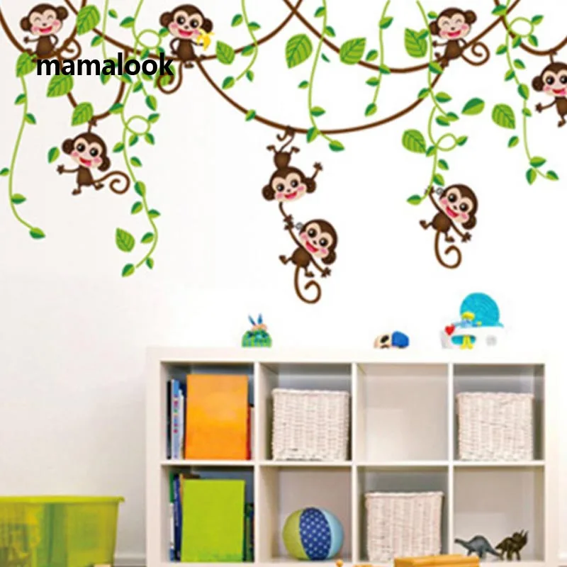 Removable Vinyl Monkey Bedroom Wall Sticker Decals Mural Jungle Nursery Monkey Kid Room Decoartion Home Decor
Removable Vinyl Monkey Bedroom Wall Sticker Decals Mural Jungle Nursery Monkey Kid Room Decoartion Home Decor