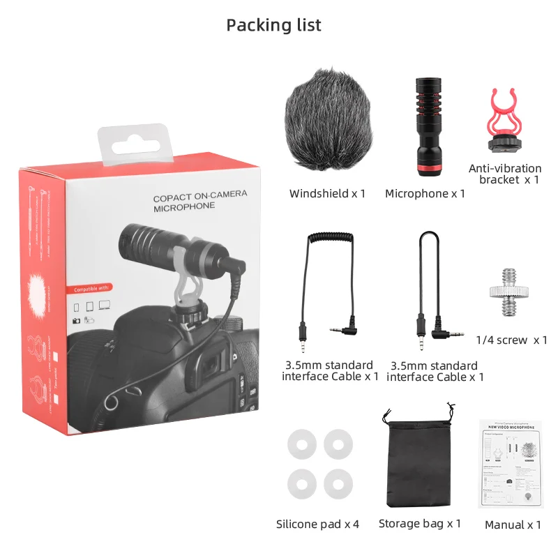 Wired Condenser Microphone Live Vlog Video Recording Windproof Mic for DJI Pocket 2 Do-It-All Handle Gimbal Camera Accessory Wired Condenser Microphone Live Vlog Video Recording Windproof Mic for DJI Pocket 2 Do-It-All Handle Gimbal Camera Accessory