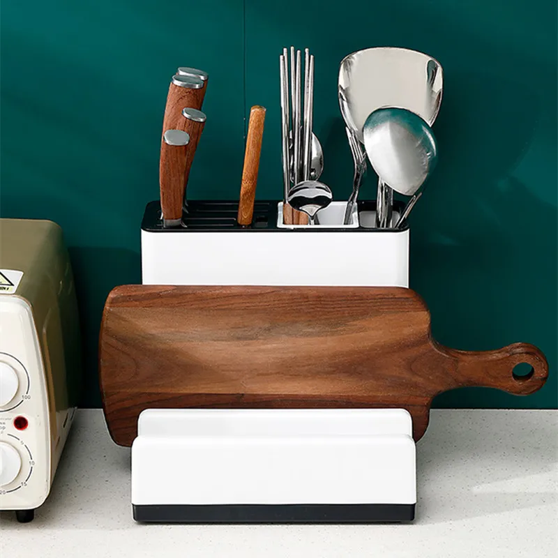 Multifunction Tableware Knife Holder Cutting Board Pot Cover Rack White PP Drainer Box Kitchen Storage Shelves Organizer
Multifunction Tableware Knife Holder Cutting Board Pot Cover Rack White PP Drainer Box Kitchen Storage Shelves Organizer