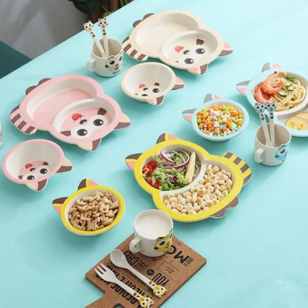 5pcs Kids Dinnerware with Bowl Cup Spoon Fork Plate Baby Dish Training Tableware Children Cute Cartoon Feeding Food Dishes
5pcs Kids Dinnerware with Bowl Cup Spoon Fork Plate Baby Dish Training Tableware Children Cute Cartoon Feeding Food Dishes