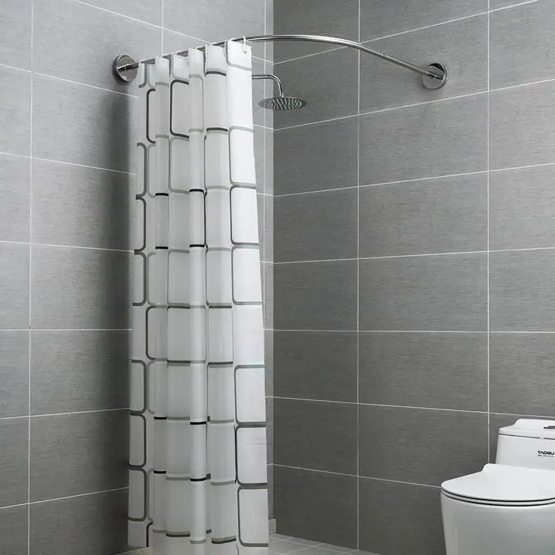 Shower Curtain Rod Pole With 12 Metal Hooks Extendable Corner Stainless Steel Rail Rod Bar Bath Door Hardware Heavy Loaded
Shower Curtain Rod Pole With 12 Metal Hooks Extendable Corner Stainless Steel Rail Rod Bar Bath Door Hardware Heavy Loaded