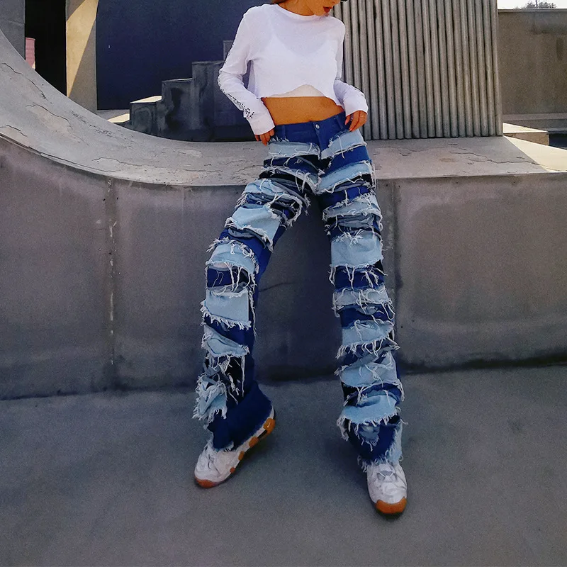 Jeans Ripped Women 2021 Spring New Fashion Street Style High Waist Heavy Industry Splicing Long Straight Tassel Jeans Fashion
Jeans Ripped Women 2021 Spring New Fashion Street Style High Waist Heavy Industry Splicing Long Straight Tassel Jeans Fashion