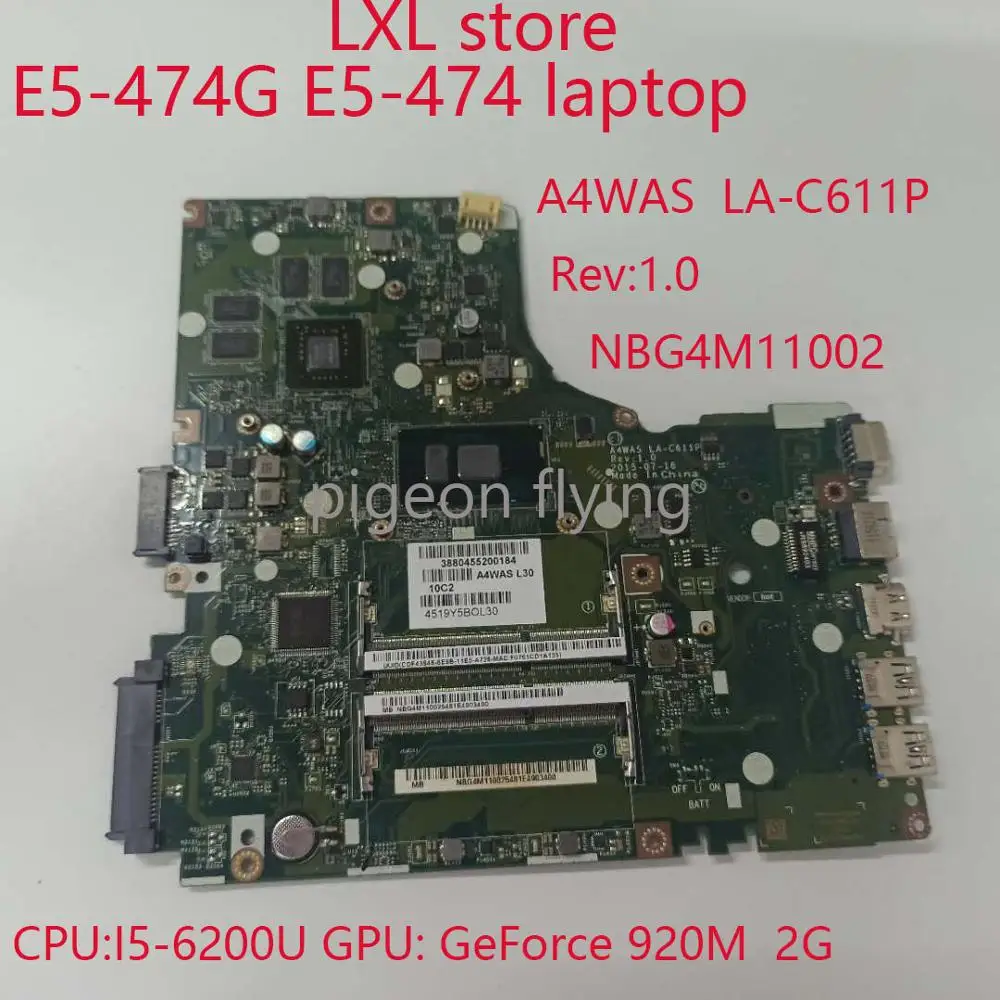 Оригинальная материнская плата для ноутбука Acer E5 474G E14 K4000 оригинальная модель