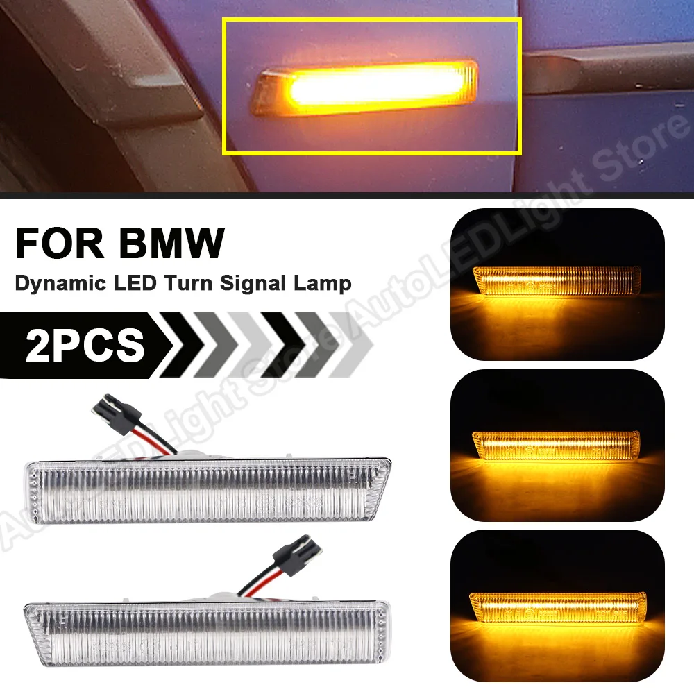 2Pcs Dynamic Blinker Indicator LED Side Marker Light Turn Signal Lamp For BMW 3 7 Series E38 E46 M3 2001-2006 Flashing Light
2Pcs Dynamic Blinker Indicator LED Side Marker Light Turn Signal Lamp For BMW 3 7 Series E38 E46 M3 2001-2006 Flashing Light