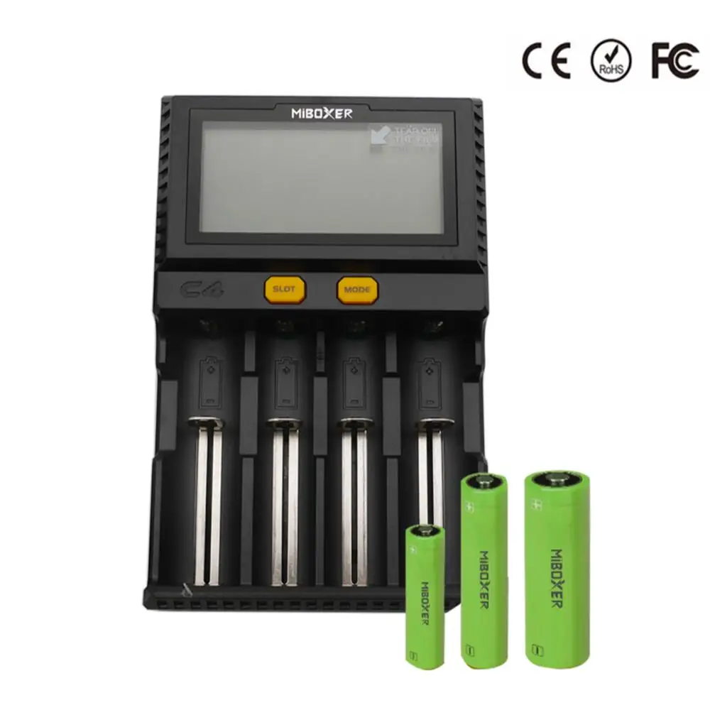 Miboxer C4 LCD Smart Battery Charger for Li-ion IMR ICR LiFePO4 18650 14500 26650 21700 AAA Batteries 100-800mAh 1.5A
Miboxer C4 LCD Smart Battery Charger for Li-ion IMR ICR LiFePO4 18650 14500 26650 21700 AAA Batteries 100-800mAh 1.5A