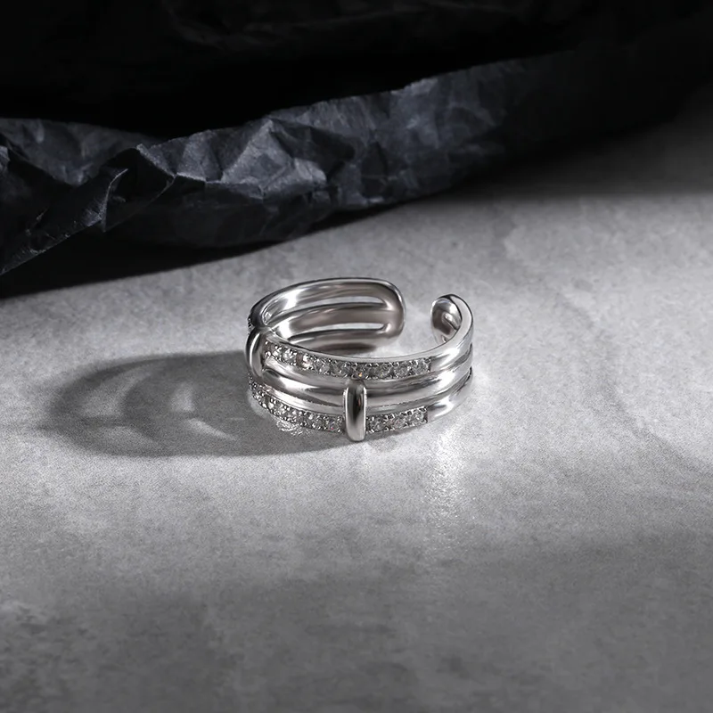 100% 925 Sterling Silver 3 Layer Rings For Women Finger Fine Jewelry, Simple Double Rows Crystal Ring Party Silver 925 Bijoux
100% 925 Sterling Silver 3 Layer Rings For Women Finger Fine Jewelry, Simple Double Rows Crystal Ring Party Silver 925 Bijoux