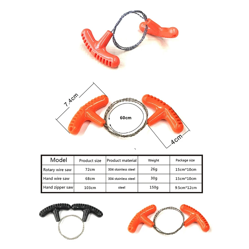 Wire Saws Outdoor Camping Hiking Emergent Survival Tool Manual Hand Steel Rope Chain Saw Folding Chain Saw Jagged Chainsaw
Wire Saws Outdoor Camping Hiking Emergent Survival Tool Manual Hand Steel Rope Chain Saw Folding Chain Saw Jagged Chainsaw