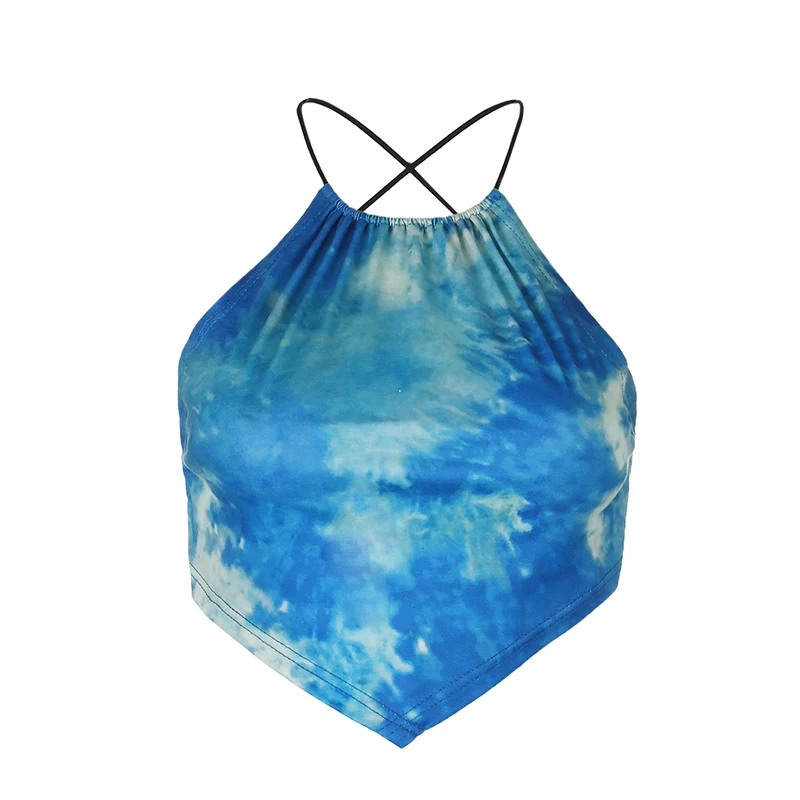 Cross Tie Backless Tie Dye Print Camis Sexy Top Sleeveless Tops Tees Summer Bodice Vests Streetwear girly mesh v neck sling top
Cross Tie Backless Tie Dye Print Camis Sexy Top Sleeveless Tops Tees Summer Bodice Vests Streetwear girly mesh v neck sling top