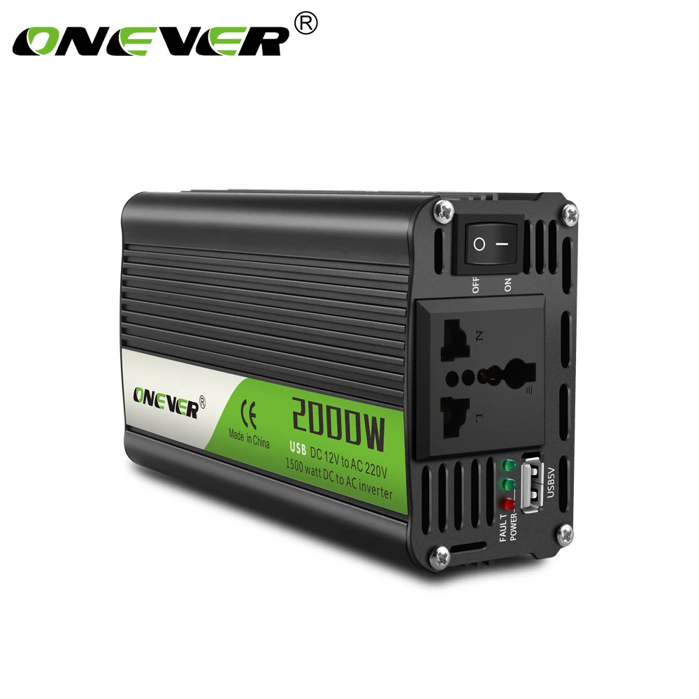 USB charge 2000W Watt DC 12V to AC 220V Portable Car Power Inverter Charger Converter Adapter DC 12 to AC 220 Modified Sine Wave
USB charge 2000W Watt DC 12V to AC 220V Portable Car Power Inverter Charger Converter Adapter DC 12 to AC 220 Modified Sine Wave