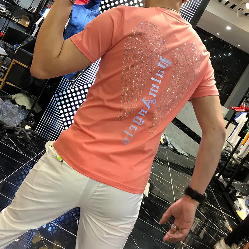 Plus Size 7XL Rhinestones T Shirts Men Summer Clothes Short Sleeve Man Streetwear O Neck Slim Tshirts
Plus Size 7XL Rhinestones T Shirts Men Summer Clothes Short Sleeve Man Streetwear O Neck Slim Tshirts