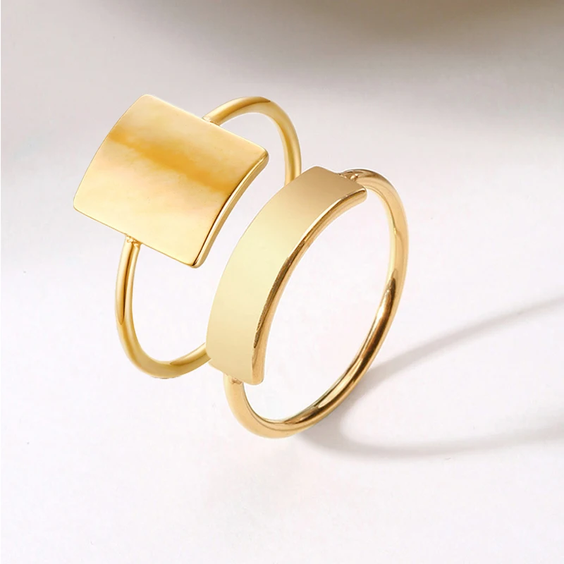 Customized Minimalist Square Blank Signet Ring Women Gold Stainless Steel Engraved Name Letter Friendship Rings Women's Gift
Customized Minimalist Square Blank Signet Ring Women Gold Stainless Steel Engraved Name Letter Friendship Rings Women's Gift
