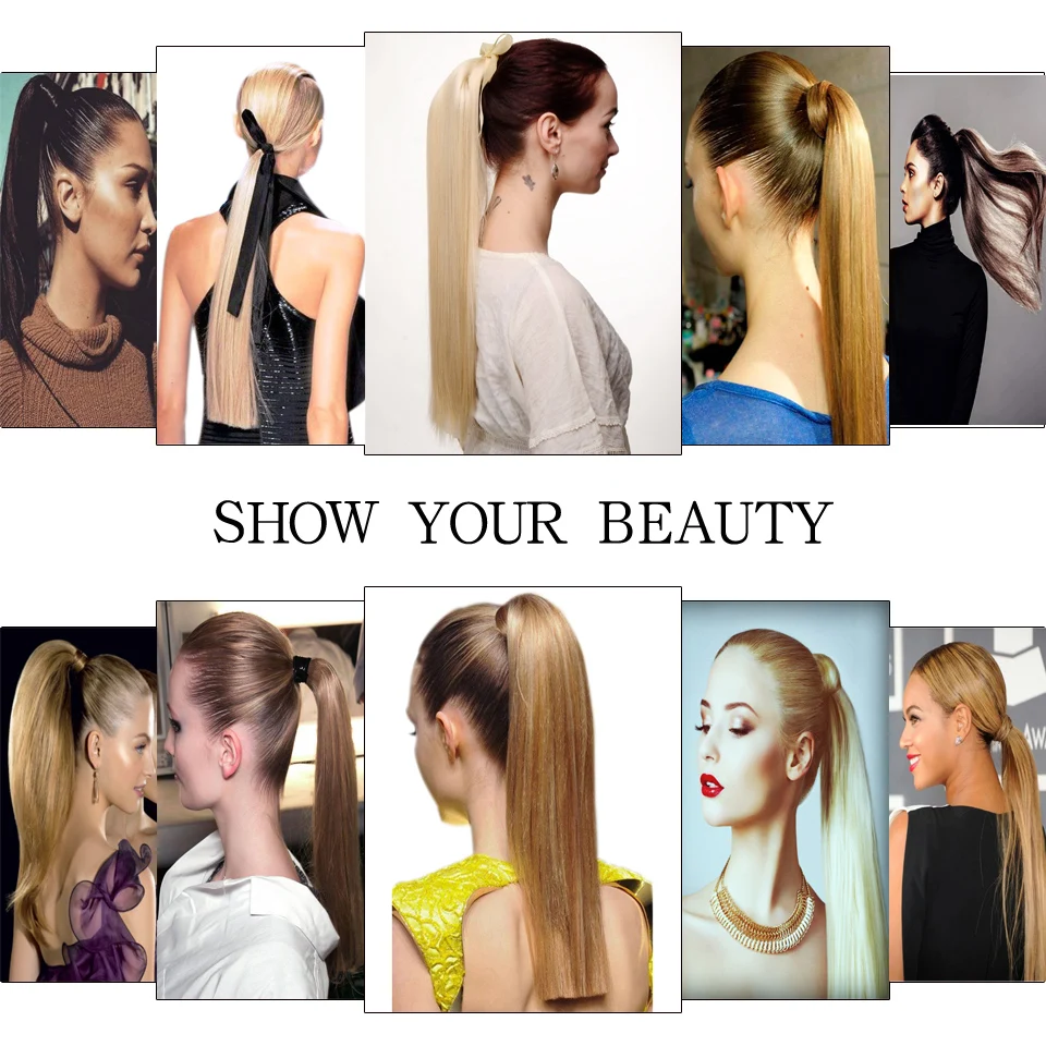 Synthetic Ponytails Long Blonde Pony Tail Yaki Straight Curly Black High Ponytail Drawstring Wrap Around Clip in Hair Extension
Synthetic Ponytails Long Blonde Pony Tail Yaki Straight Curly Black High Ponytail Drawstring Wrap Around Clip in Hair Extension