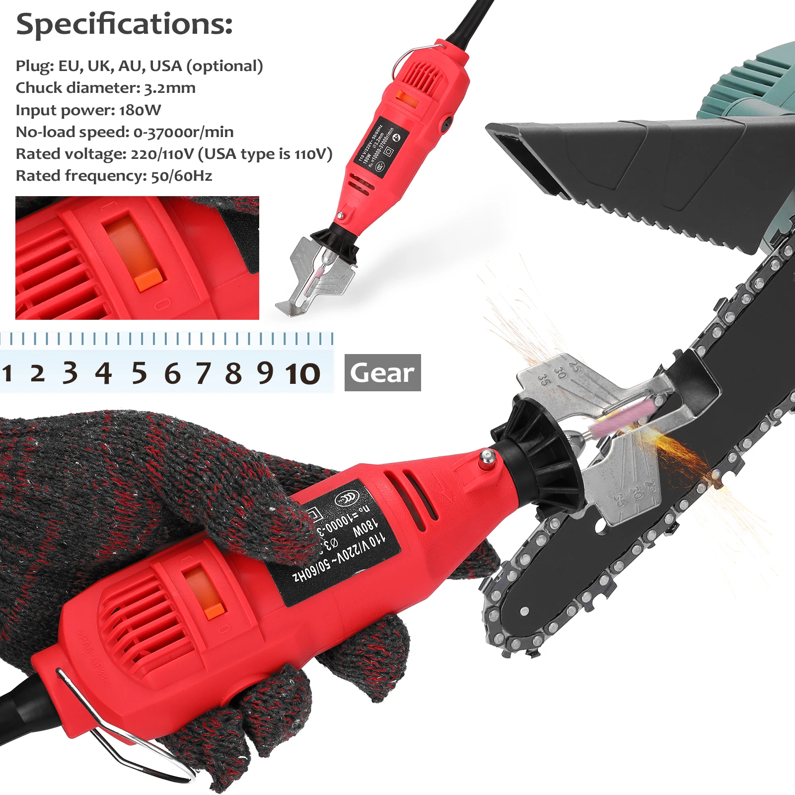 Handheld Mini Electric Grinding Tool Chainsaw Chains Grinder Electric Mill Die Grinder Utility Grinding Tool
Handheld Mini Electric Grinding Tool Chainsaw Chains Grinder Electric Mill Die Grinder Utility Grinding Tool