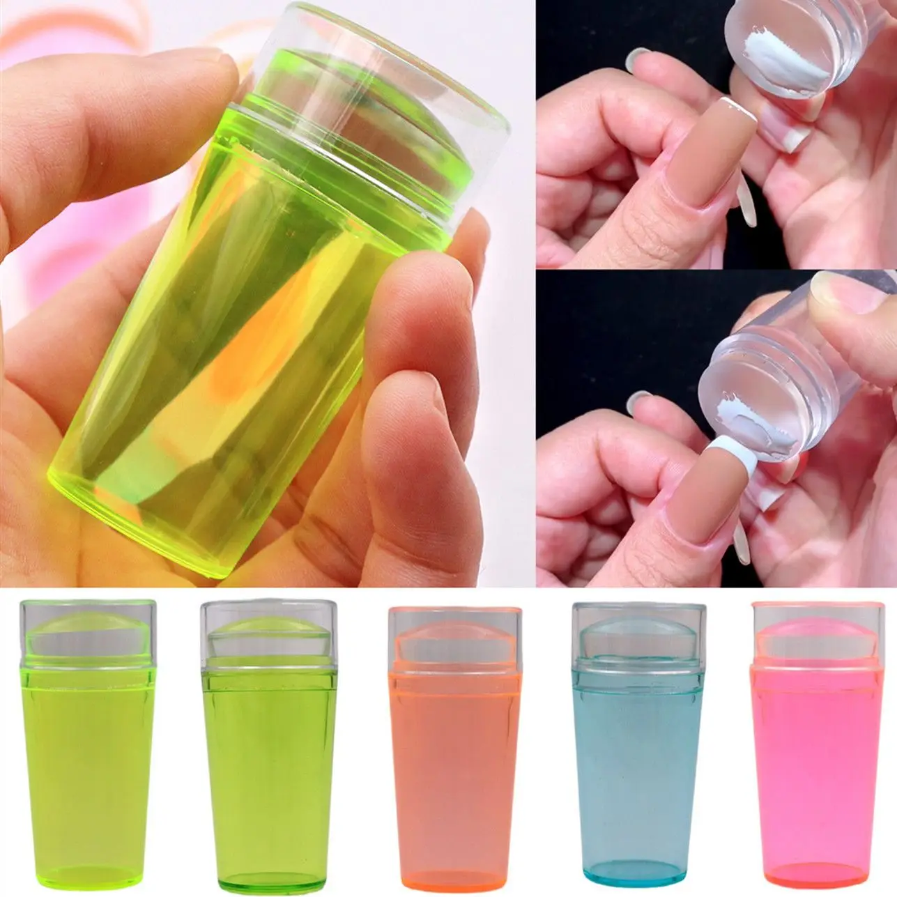 Clear Silicone Nail Stamper Fluorescent Color Jelly Nail Art Stamp Polish Transfer Template Kits DIY Manicure
Clear Silicone Nail Stamper Fluorescent Color Jelly Nail Art Stamp Polish Transfer Template Kits DIY Manicure