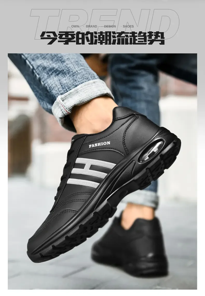 Autumn air cushion men's shoes new leather upper small white shoes men's casual shoes black and white sports shoes
Autumn air cushion men's shoes new leather upper small white shoes men's casual shoes black and white sports shoes