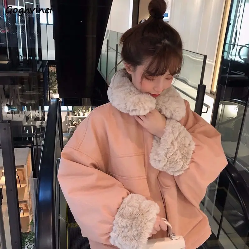 Women Short Style Parkas Sweet Patchwork Winter Warm Thicken Outwear Female Safari All-match Lovely Simple Ins Chic Streetwear 
Women Short Style Parkas Sweet Patchwork Winter Warm Thicken Outwear Female Safari All-match Lovely Simple Ins Chic Streetwear