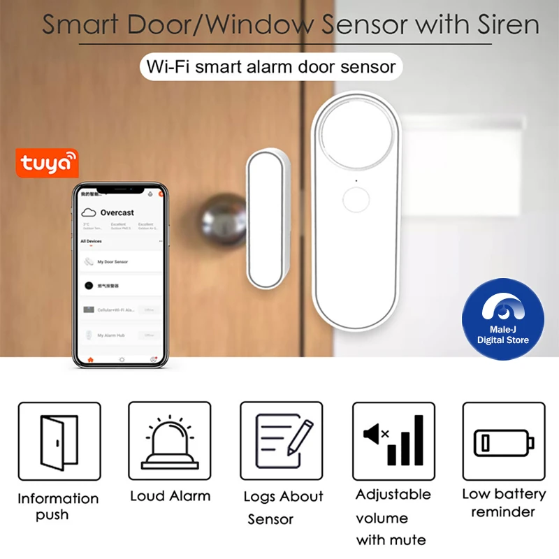 Tuya Smart Home Security Door Sensor Magnetic Detector Intrusion Alarm Open/Closed Smart Life APP Work With Alexa Google Home
Tuya Smart Home Security Door Sensor Magnetic Detector Intrusion Alarm Open/Closed Smart Life APP Work With Alexa Google Home