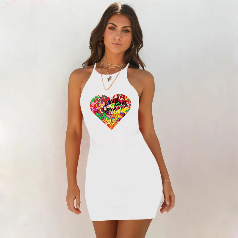 2021 New Woman Mini Dresses Vintage Love Pattern Printing Vest Short Dresses Beach Party Sexy Dress Club Vestidos Robe Casual
2021 New Woman Mini Dresses Vintage Love Pattern Printing Vest Short Dresses Beach Party Sexy Dress Club Vestidos Robe Casual
