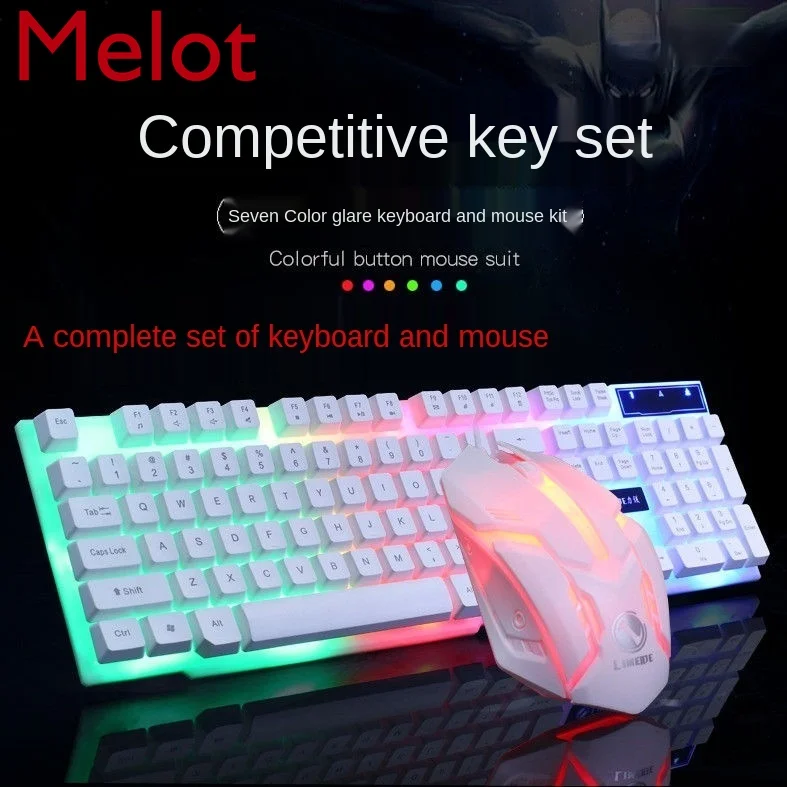 Wired Game Keyboard Mouse USB Mechanical Feeling Illuminant Keyboard Mouse Home Gaming Computer Accessories
Wired Game Keyboard Mouse USB Mechanical Feeling Illuminant Keyboard Mouse Home Gaming Computer Accessories