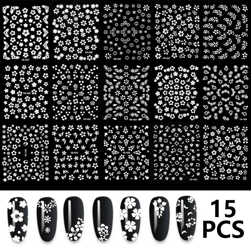 15 Sheets set The New 3D Nail Sticker Transparent Flower Leaf Series DIY Nail Sticker Decoration
15 Sheets set The New 3D Nail Sticker Transparent Flower Leaf Series DIY Nail Sticker Decoration