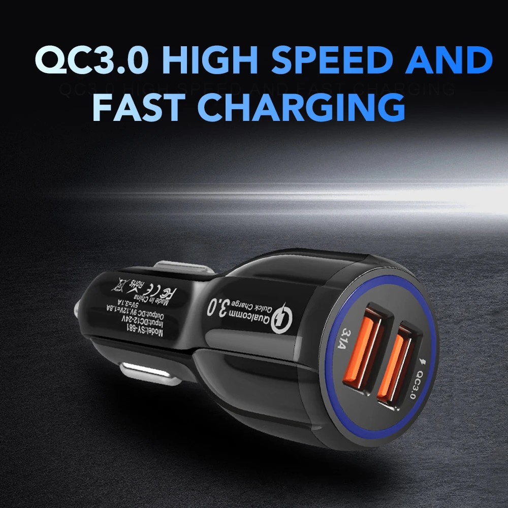 

3.1A Car USB Charger Quick Charge for Daihatsu Terios Sirion Mira Materia Rocky YRV Feroza Charade Accessories