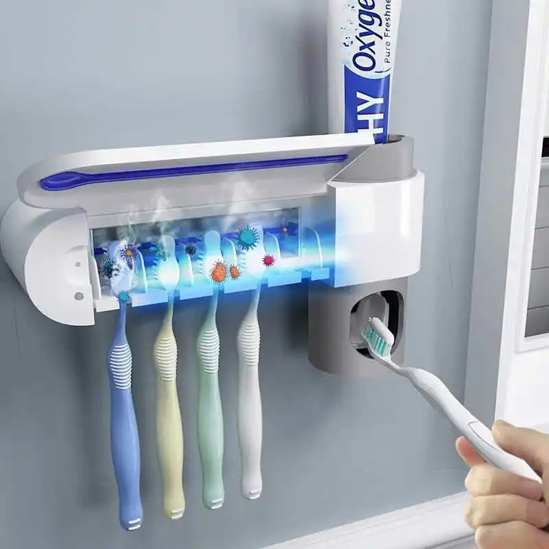 

UV Automatic Toothpaste Squeezer Sterilization and Disinfection Toothbrush Holder Bathroom Accessories Set Toothpaste Dispenser