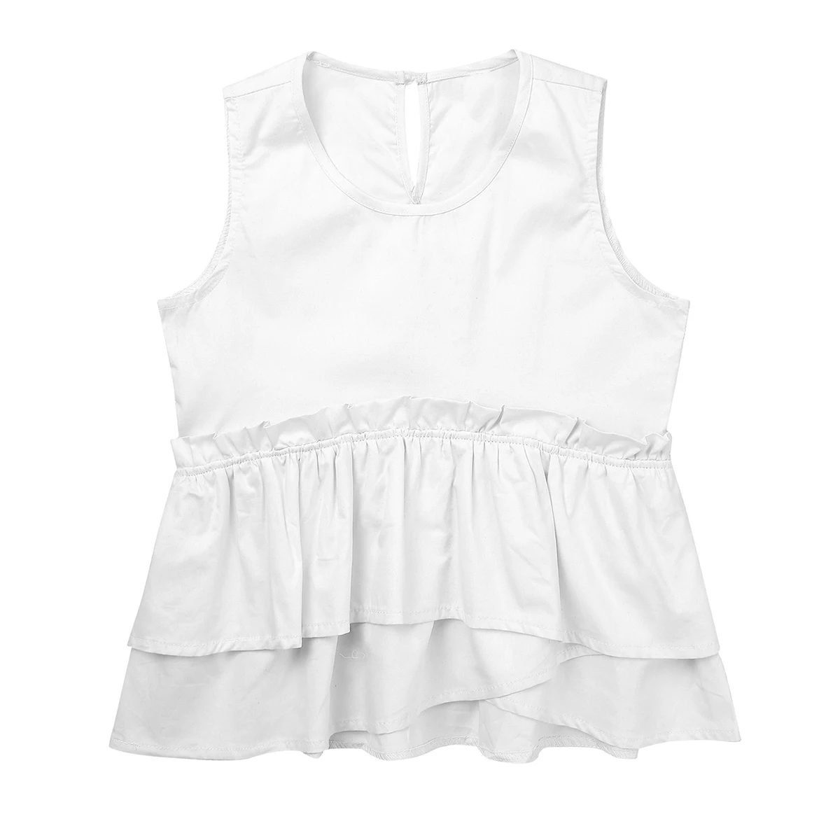 Летняя блузка для девочек рубашки без рукавов хлопковый топ девочек-подростков