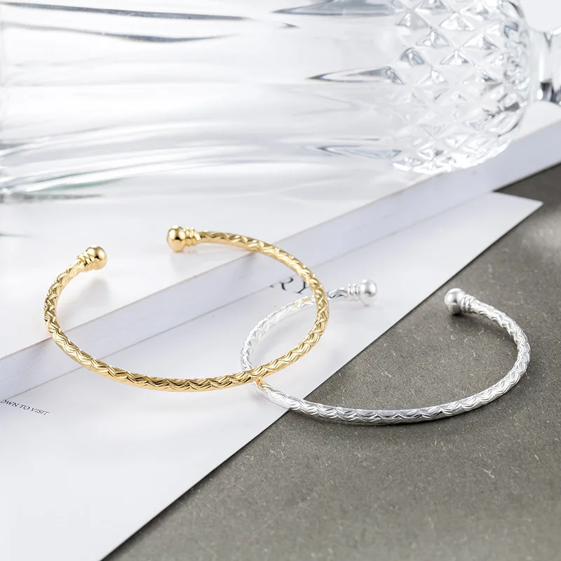 925 Sterling Silver Female Simple Sweet Bangles Golden Silver Pattern Excellent Circle Bangles for Woman Girl Jewelry Bracelets
925 Sterling Silver Female Simple Sweet Bangles Golden Silver Pattern Excellent Circle Bangles for Woman Girl Jewelry Bracelets