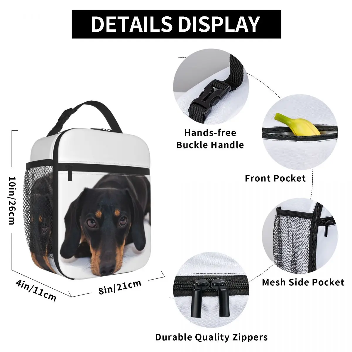 Little Dachshund Lunch Bag for Women Men Large Insulated Lunch Box with Water Bottle Holder and Pockets 
Little Dachshund Lunch Bag for Women Men Large Insulated Lunch Box with Water Bottle Holder and Pockets