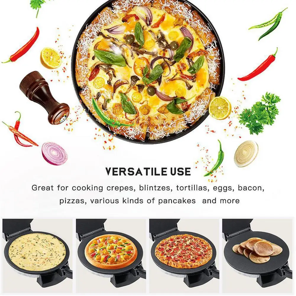 Kitchen Electric Roti Crepe Maker Electric Tortilla Maker With Indicator Light Non-Stick Cook Plate Household Non-Stick Plate
Kitchen Electric Roti Crepe Maker Electric Tortilla Maker With Indicator Light Non-Stick Cook Plate Household Non-Stick Plate