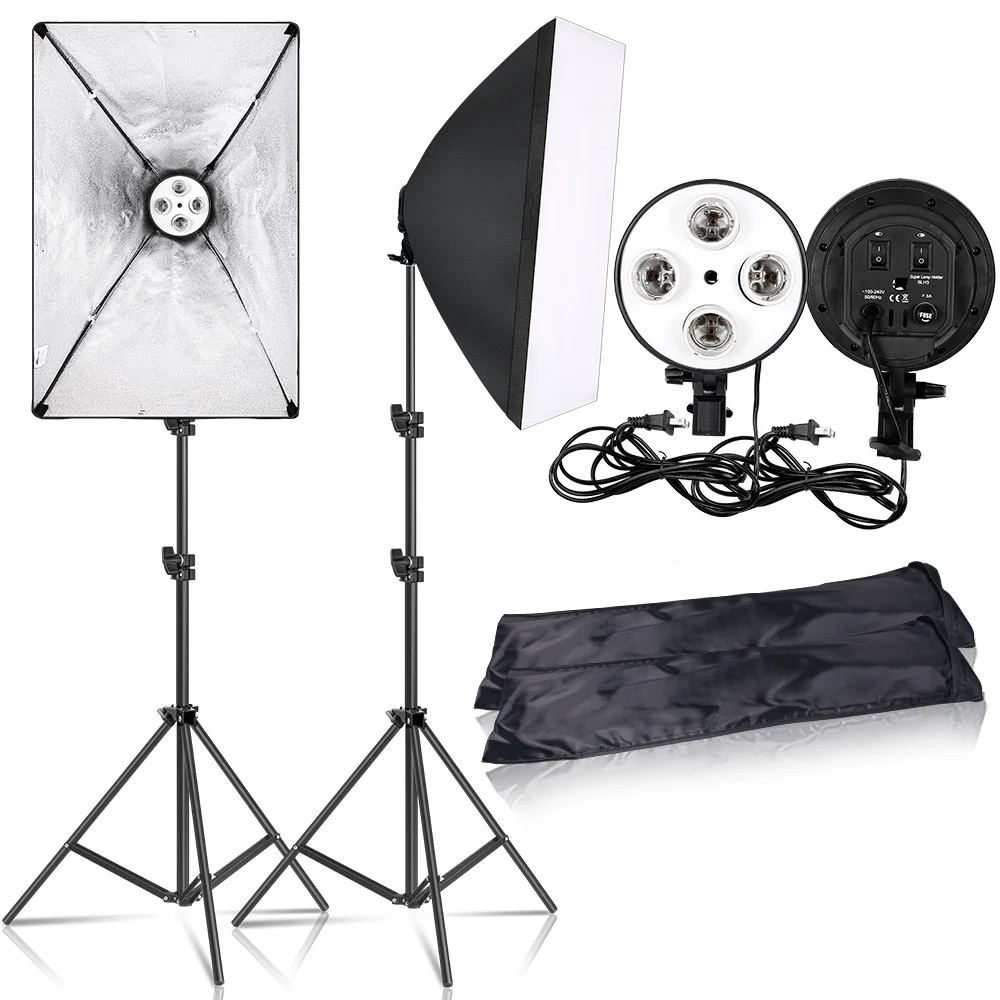

SH Photography Softbox Lighting Kit,Photo Studio Light Box Kit,Continuous Shooting Light Lamp Soft Box With E27 Base Accessories